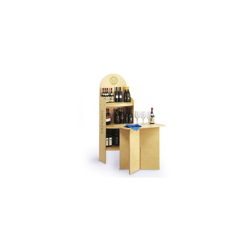 Conjunto Expositor 75 garrafas e mesa de degustação